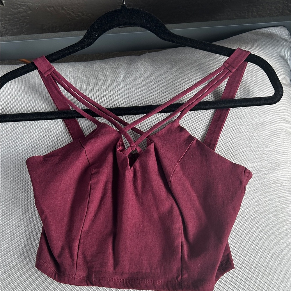 Elegant Burgundy Strappy Tank Top